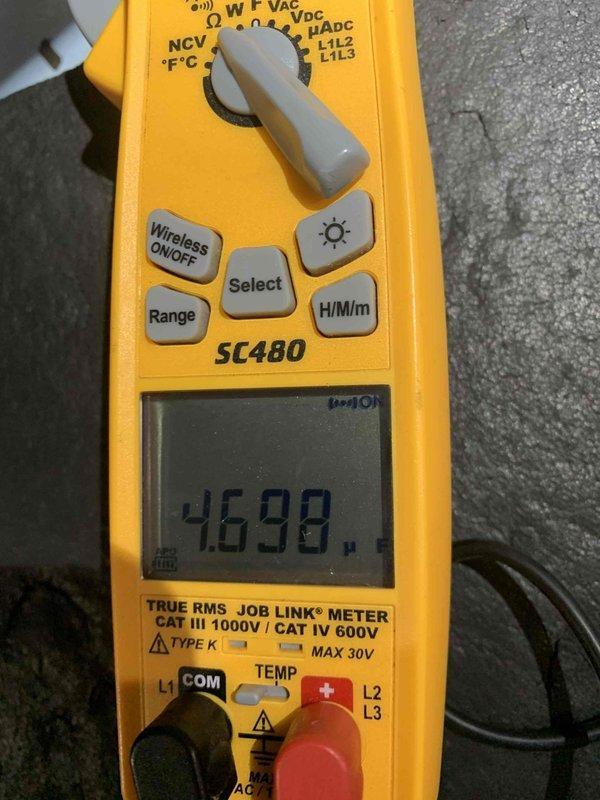 Completed cooling maintenance on air handler unit as part of preventative maintenance membership service. Performed electrical diagnostics and measurements using digital multimeter, recording voltage and amperage readings to verify proper system operation and component performance. All measurements were within normal operating parameters, and unit is functioning as designed.