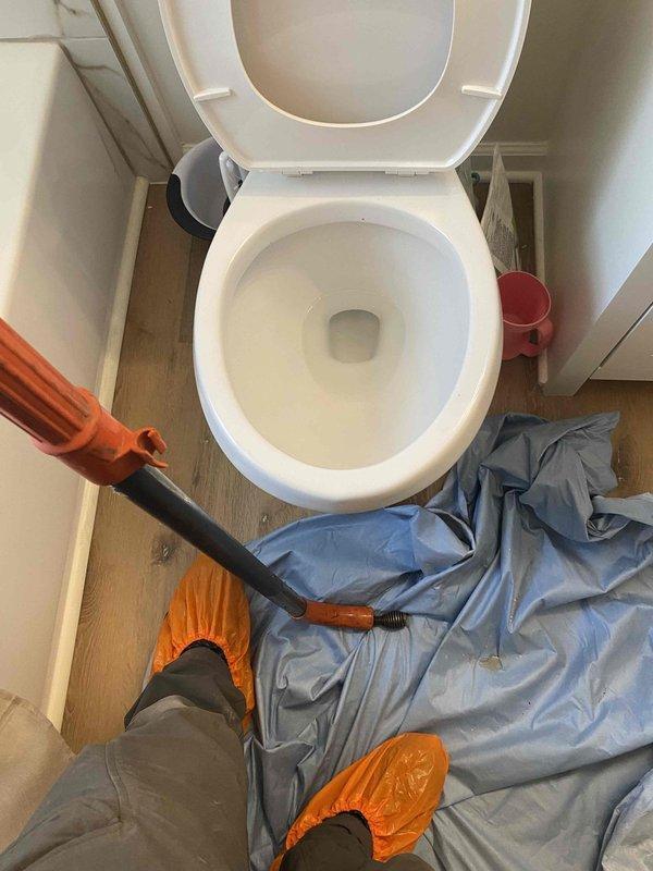 Mentor, OH - Responded to a clogged toilet caused by a foreign object obstruction. Successfully cleared the blockage using a plumbing snake auger, restoring proper drainage and flush function to the fixture.